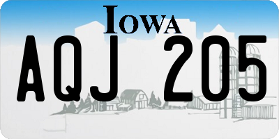 IA license plate AQJ205