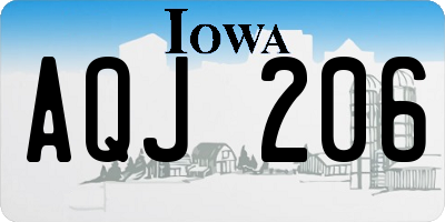 IA license plate AQJ206