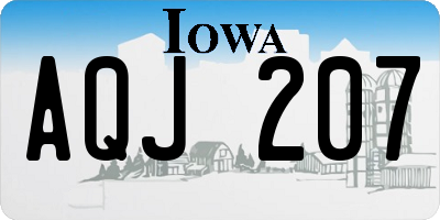 IA license plate AQJ207