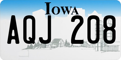 IA license plate AQJ208