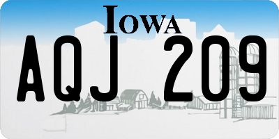 IA license plate AQJ209