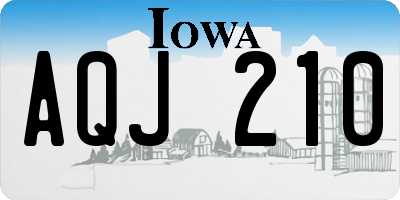 IA license plate AQJ210