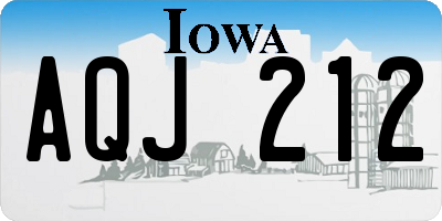 IA license plate AQJ212