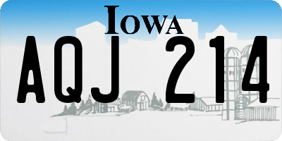 IA license plate AQJ214
