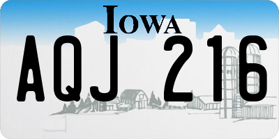 IA license plate AQJ216