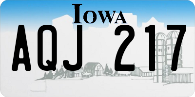 IA license plate AQJ217