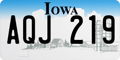 IA license plate AQJ219