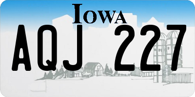 IA license plate AQJ227