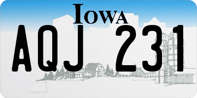 IA license plate AQJ231