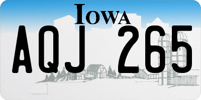 IA license plate AQJ265