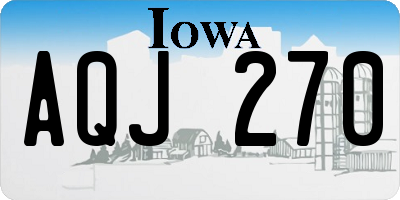 IA license plate AQJ270