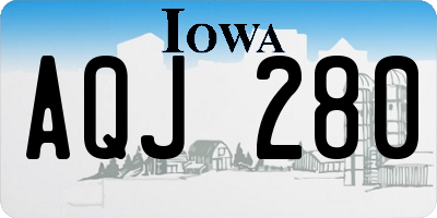IA license plate AQJ280