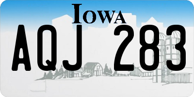 IA license plate AQJ283