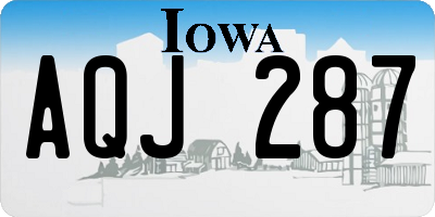 IA license plate AQJ287