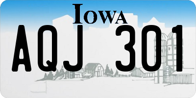 IA license plate AQJ301