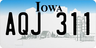 IA license plate AQJ311