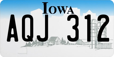IA license plate AQJ312