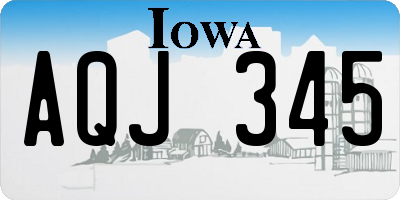 IA license plate AQJ345