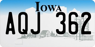 IA license plate AQJ362