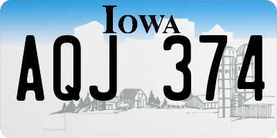 IA license plate AQJ374