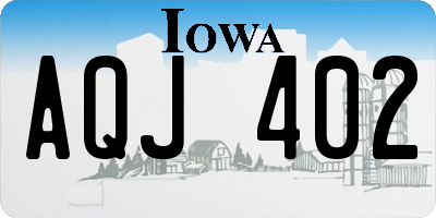 IA license plate AQJ402