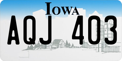 IA license plate AQJ403