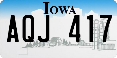 IA license plate AQJ417