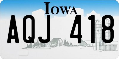 IA license plate AQJ418