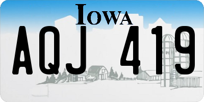 IA license plate AQJ419