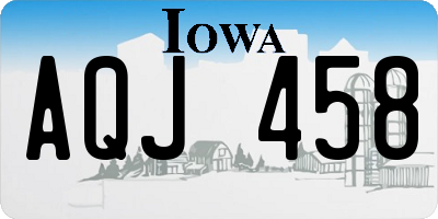 IA license plate AQJ458