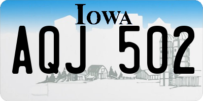 IA license plate AQJ502