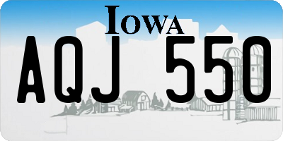 IA license plate AQJ550