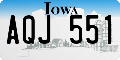 IA license plate AQJ551