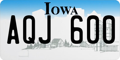 IA license plate AQJ600