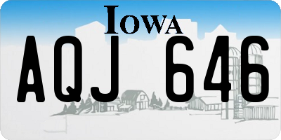 IA license plate AQJ646