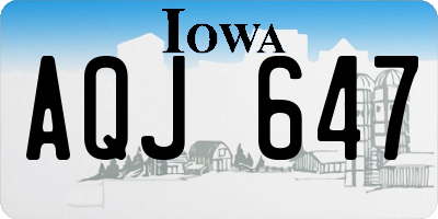 IA license plate AQJ647