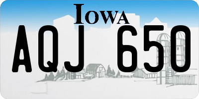 IA license plate AQJ650