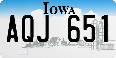 IA license plate AQJ651