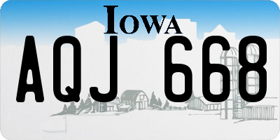 IA license plate AQJ668