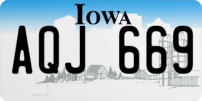 IA license plate AQJ669