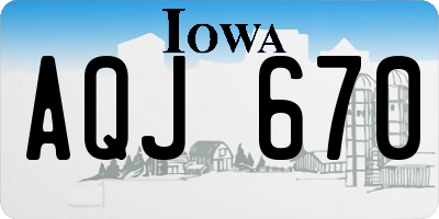 IA license plate AQJ670