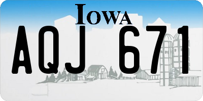 IA license plate AQJ671
