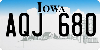 IA license plate AQJ680