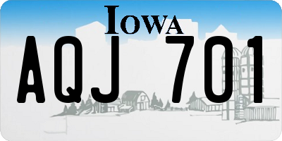 IA license plate AQJ701