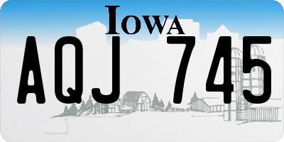 IA license plate AQJ745