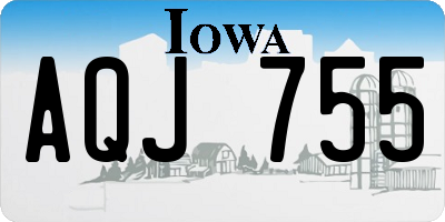 IA license plate AQJ755