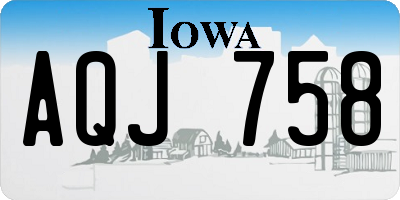 IA license plate AQJ758