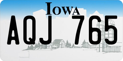 IA license plate AQJ765