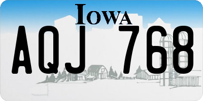 IA license plate AQJ768