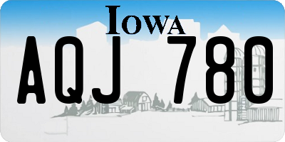 IA license plate AQJ780